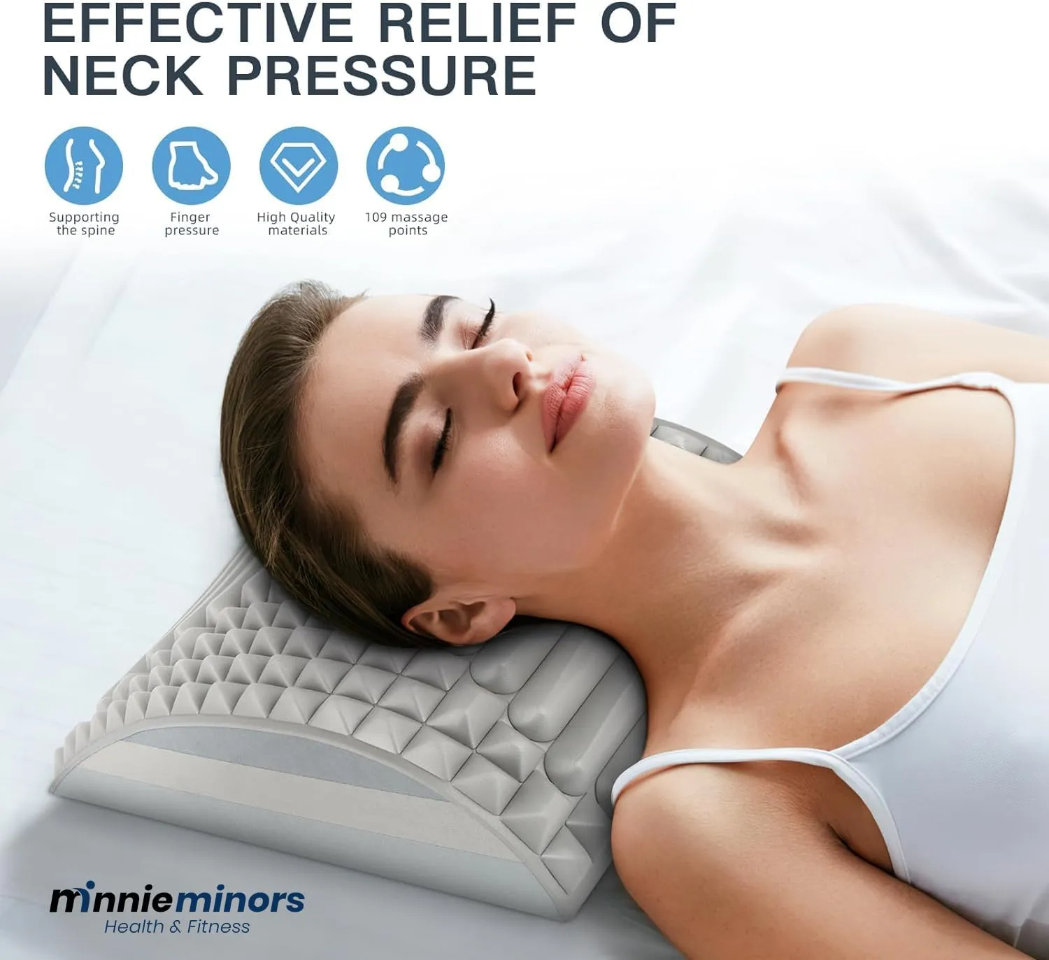 Neck & Back Stretcher Acemend Refresh Neck & Back Stretcher Posture Corrector Lumbar Stretcher for Neck Pain Relief Adjustable Spine Board Herniated Disc Lower Back Upper Back and Shoulder (Grey)