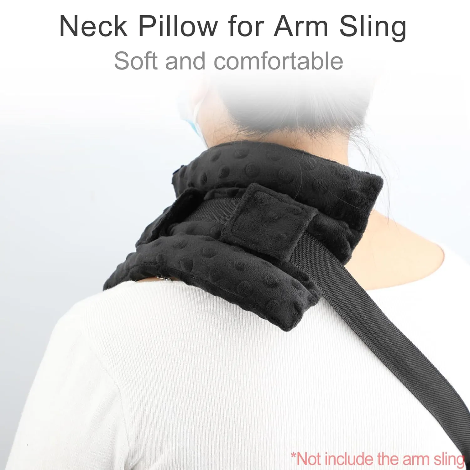 Neck Pad Strap Cushion Pillow for Arm Sling Arm Brace Cushions Shoulder Strap Pads Elbow Wrist Injury Cast Rotator Cuff Replacemet Surgery Support Padding Minky Dot Black