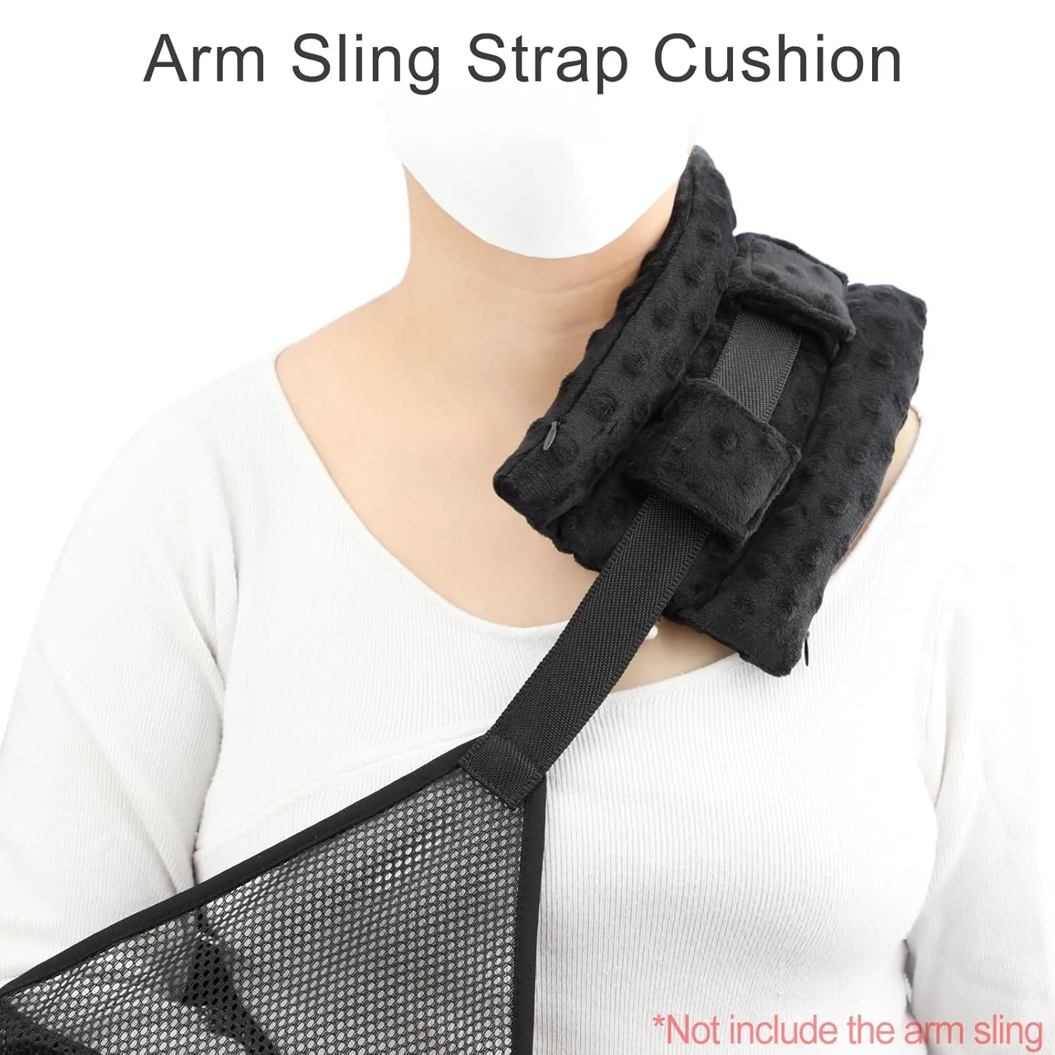 Neck Pad Strap Cushion Pillow for Arm Sling Arm Brace Cushions Shoulder Strap Pads Elbow Wrist Injury Cast Rotator Cuff Replacemet Surgery Support Padding Minky Dot Black