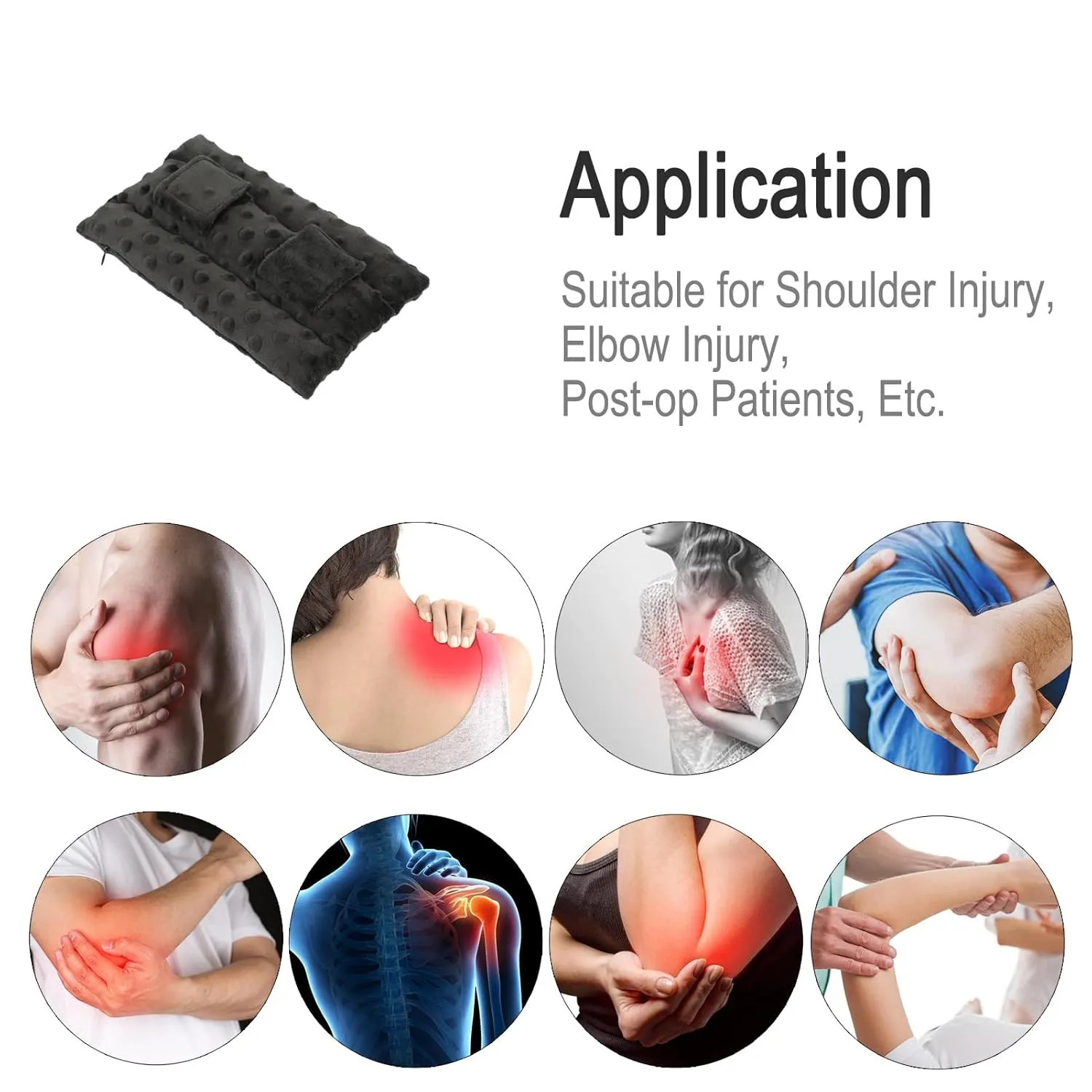 Neck Pad Strap Cushion Pillow for Arm Sling Arm Brace Cushions Shoulder Strap Pads Elbow Wrist Injury Cast Rotator Cuff Replacemet Surgery Support Padding Minky Dot Black