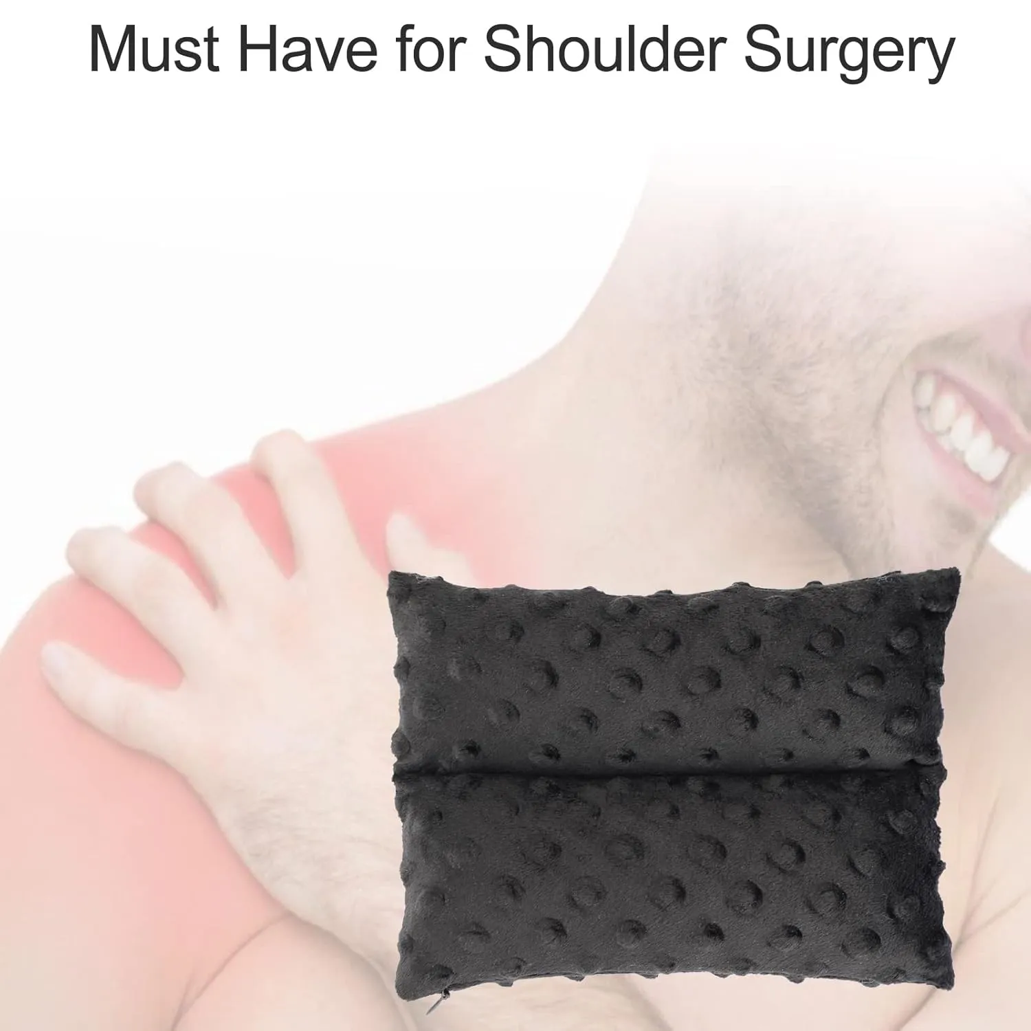 Neck Pad Strap Cushion Pillow for Arm Sling Comfort Shoulder Support Pad Rotator Cuff Replacemet Surgery Elbow Brace Carry Padded Cover Broken Wrist Hand Injury Cast, Minky Dot Black