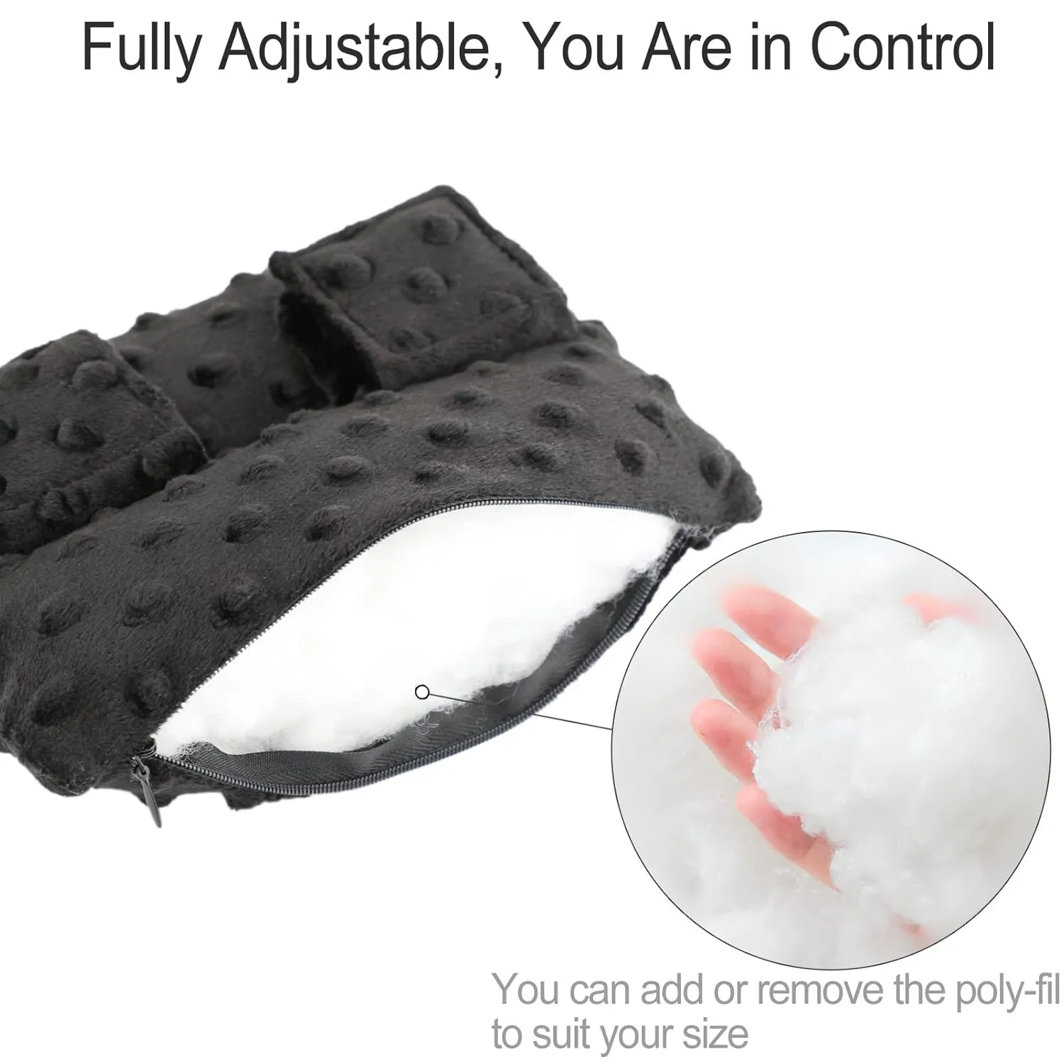 Neck Pad Strap Cushion Pillow for Arm Sling Comfort Shoulder Support Pad Rotator Cuff Replacemet Surgery Elbow Brace Carry Padded Cover Broken Wrist Hand Injury Cast, Minky Dot Black