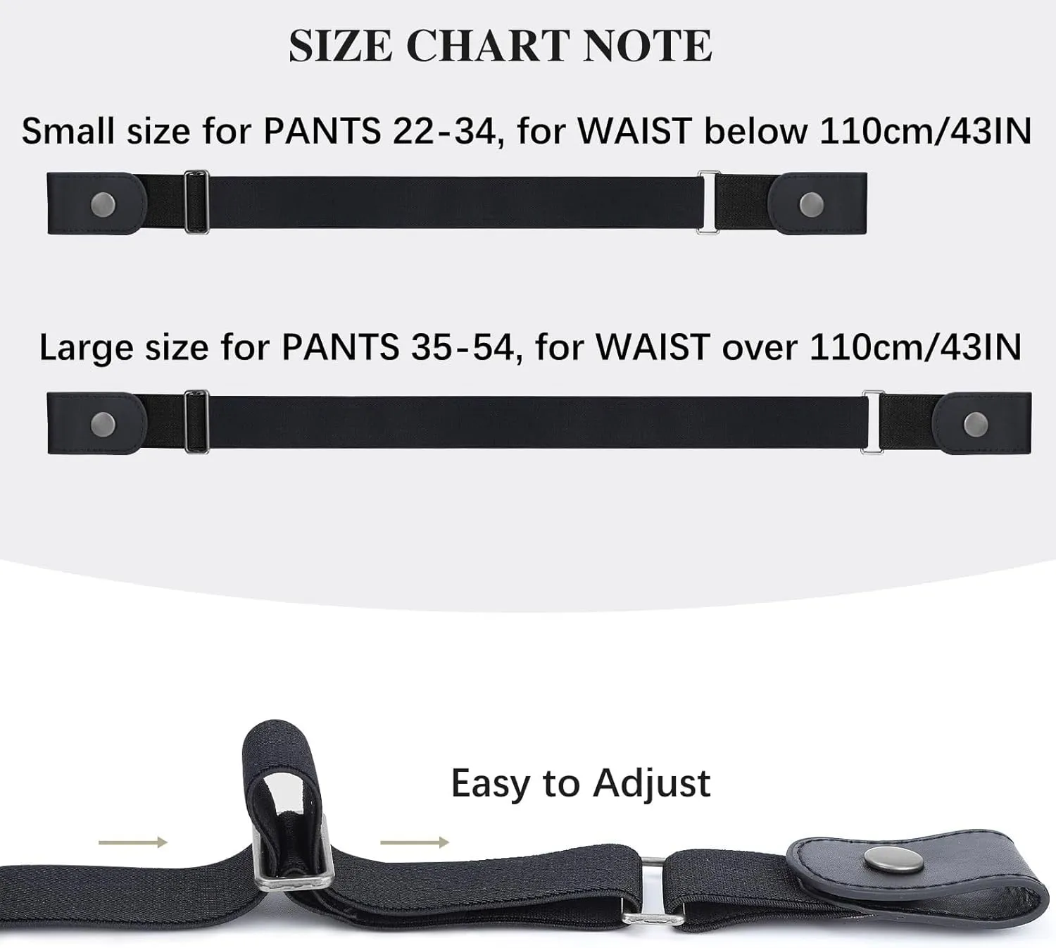 No Buckle Elastic Belt for Men, Invisible Buckleless Stretch Belt for Men Women