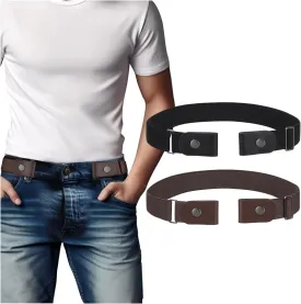 No Buckle Elastic Belt for Men, Invisible Buckleless Stretch Belt for Men Women