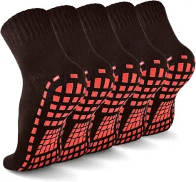 NOVAYARD 5 Pairs Non Slip Socks Non Skid Sticky Grippy Yoga Pilates Hospital Sock Men Women