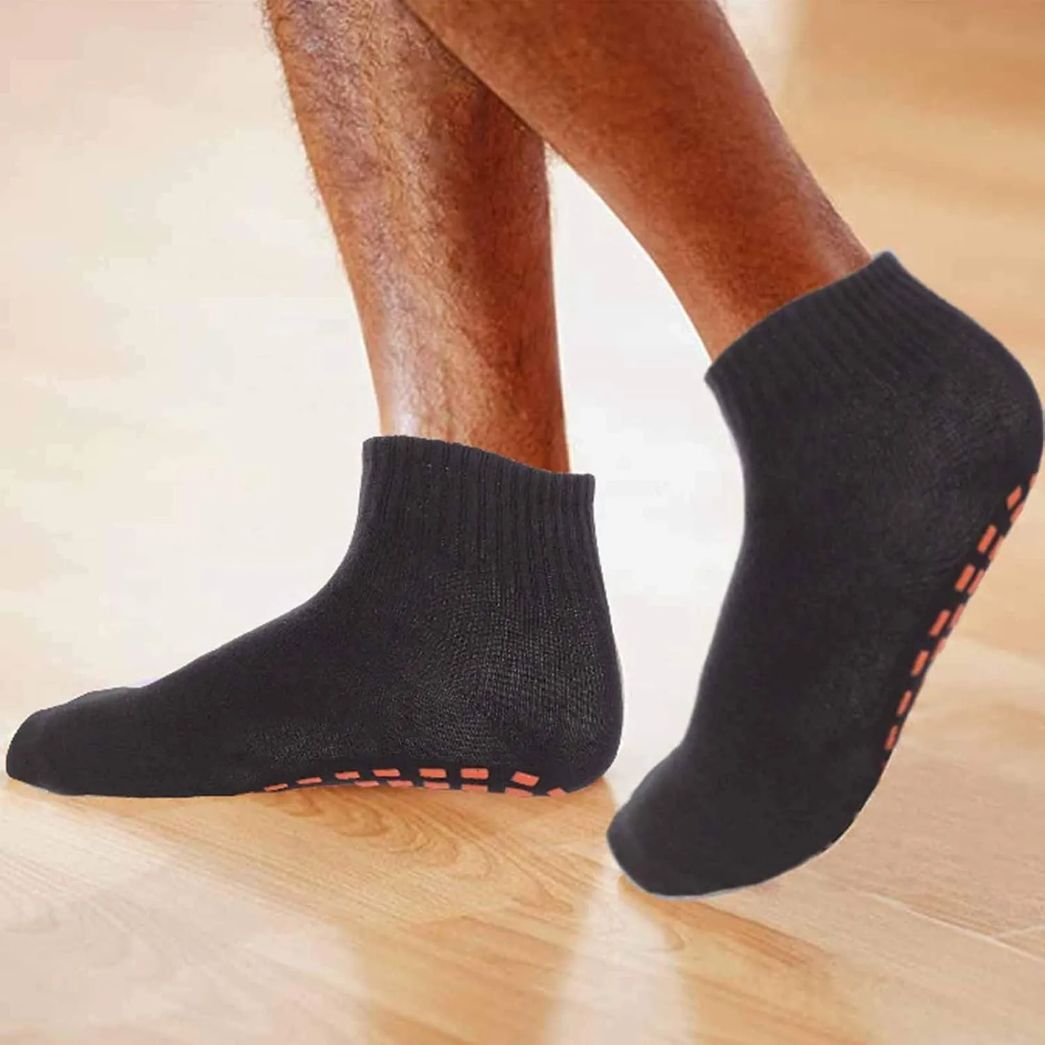 NOVAYARD 5 Pairs Non Slip Socks Non Skid Sticky Grippy Yoga Pilates Hospital Sock Men Women