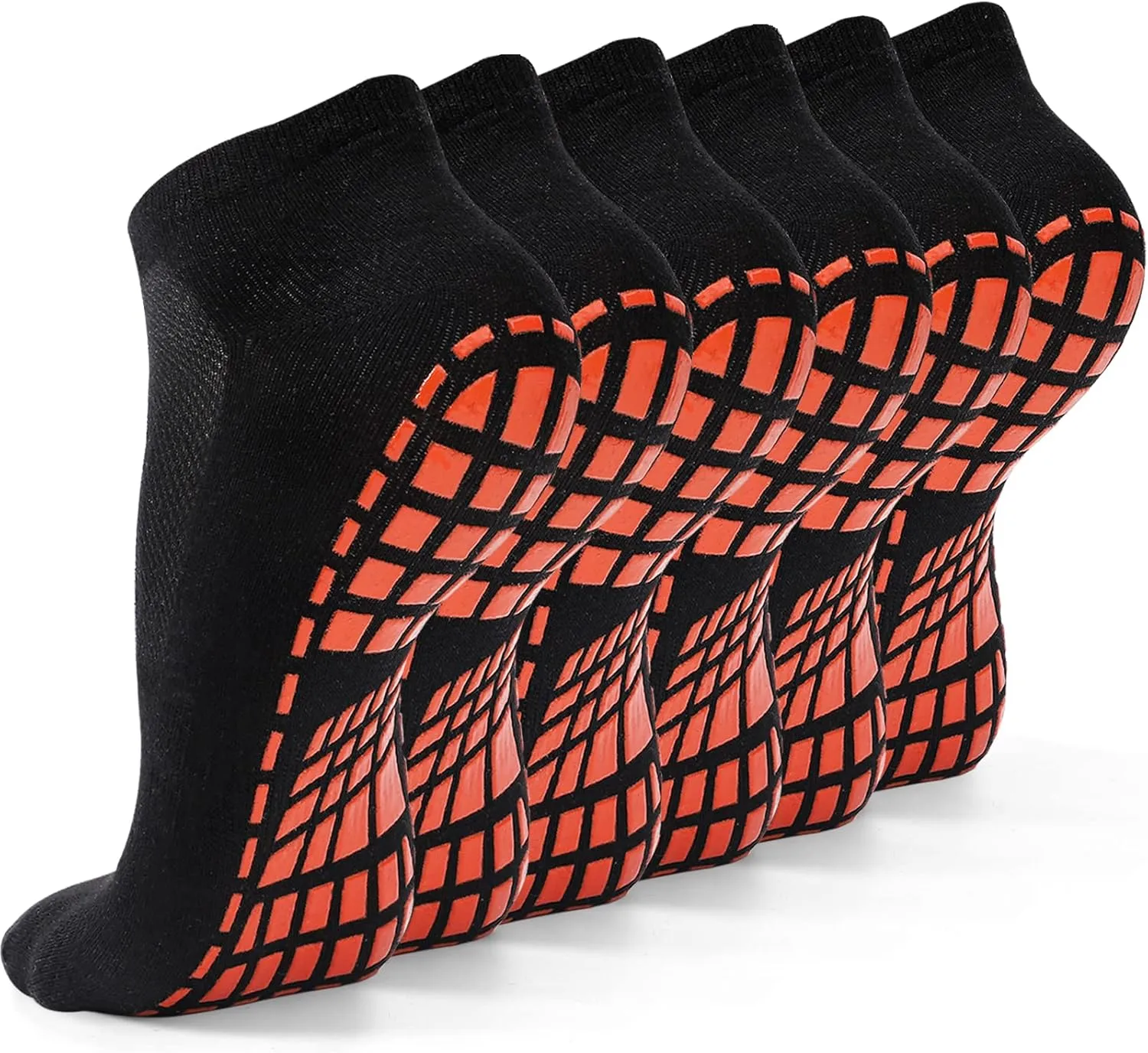NOVAYARD 6 Pairs Non Slip Grip Socks Yoga Pilates Hospital Socks Sticky Grippers for Men Women