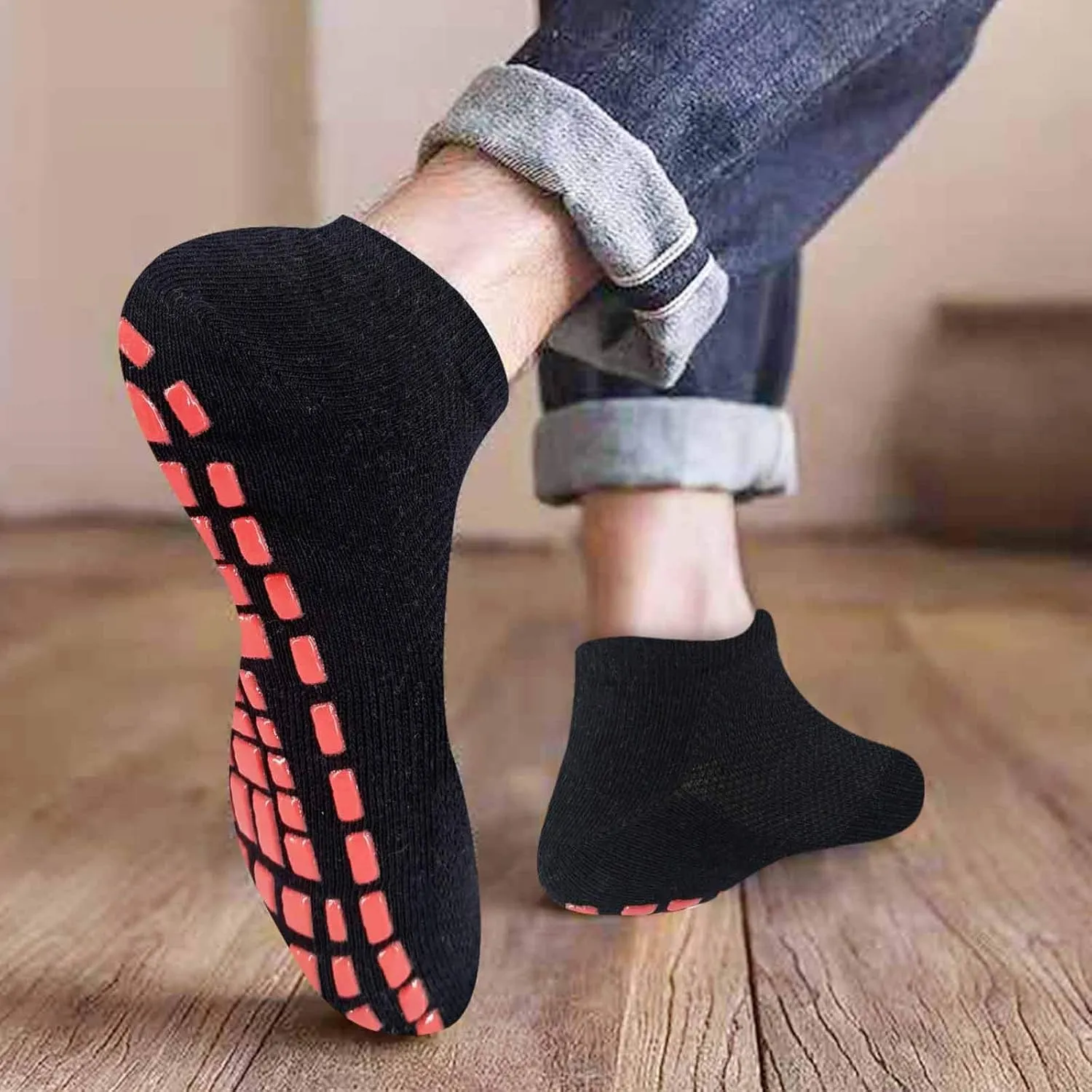 NOVAYARD 6 Pairs Non Slip Grip Socks Yoga Pilates Hospital Socks Sticky Grippers for Men Women