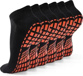 NOVAYARD 6 Pairs Non Slip Grip Socks Yoga Pilates Hospital Socks Sticky Grippers for Men Women