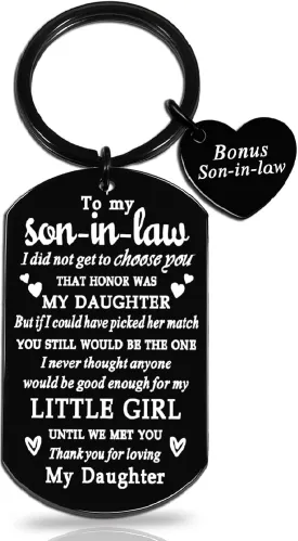 OEHEDOU Fathers Day keychain Gifts For Son-In-Law From Father-In-Law Son In Law Gifts From Mother Birthday Gift For Men Fathers Day Present For Men Unique Best Sons-In-Law Presents