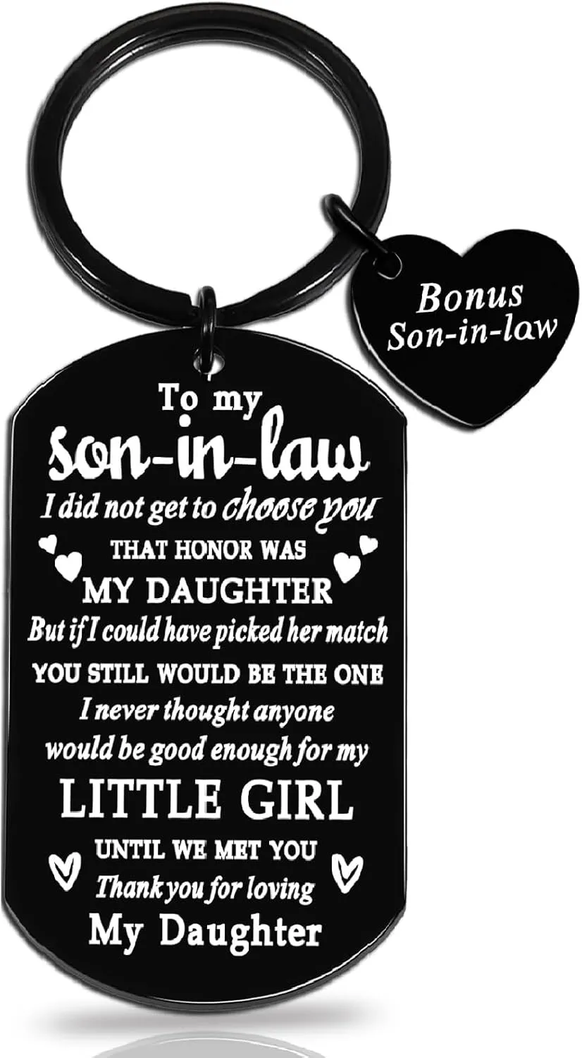 OEHEDOU Fathers Day keychain Gifts For Son-In-Law From Father-In-Law Son In Law Gifts From Mother Birthday Gift For Men Fathers Day Present For Men Unique Best Sons-In-Law Presents