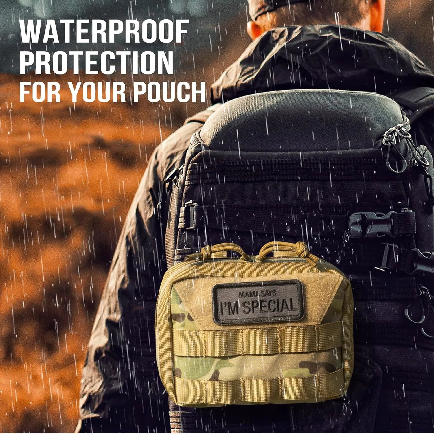 OneTigris MOLLE Pouch, Tactical Admin Pouch Belt EDC Tool Organizer Zippered Utility Waist Pack 7.5"x5"x2"