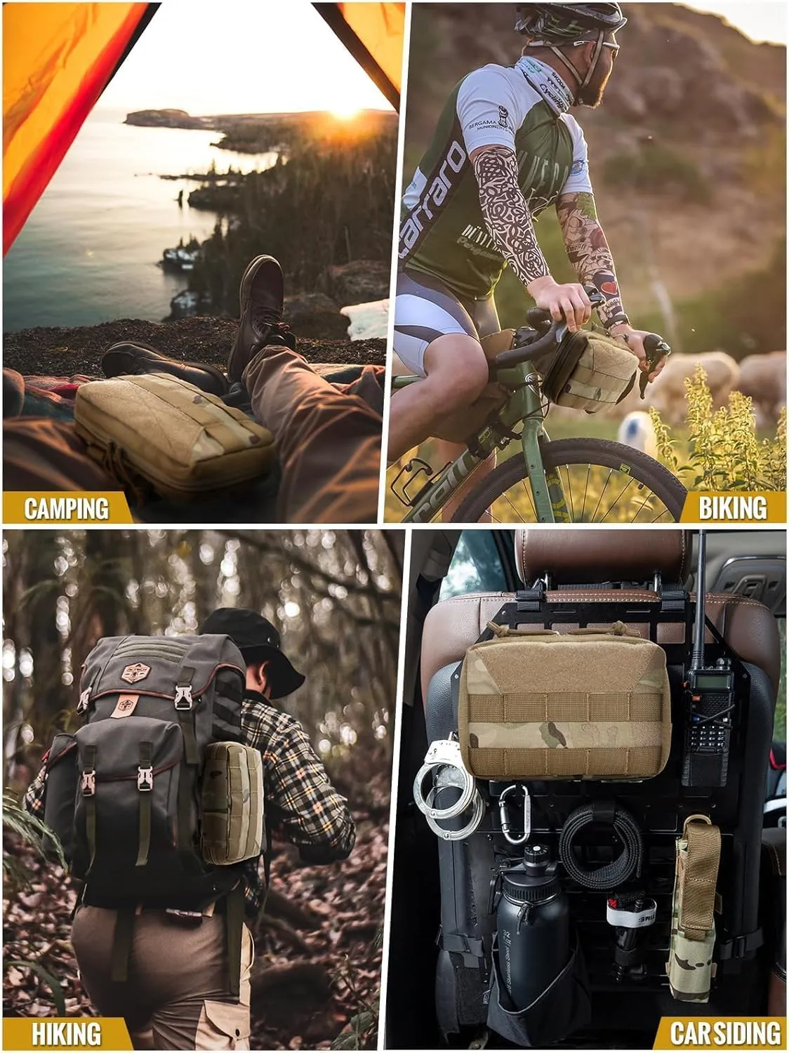 OneTigris MOLLE Pouch, Tactical Admin Pouch Belt EDC Tool Organizer Zippered Utility Waist Pack 7.5"x5"x2"