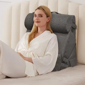 Orthopedic Bed Wedge Pillow Set 4Pcs, Adjustable Memory Foam, Pillow Wedge for Post Surgery, Back Pain Relief, Triangle Pillows for Acid Reflux, Snoring, GERD, Dark Grey