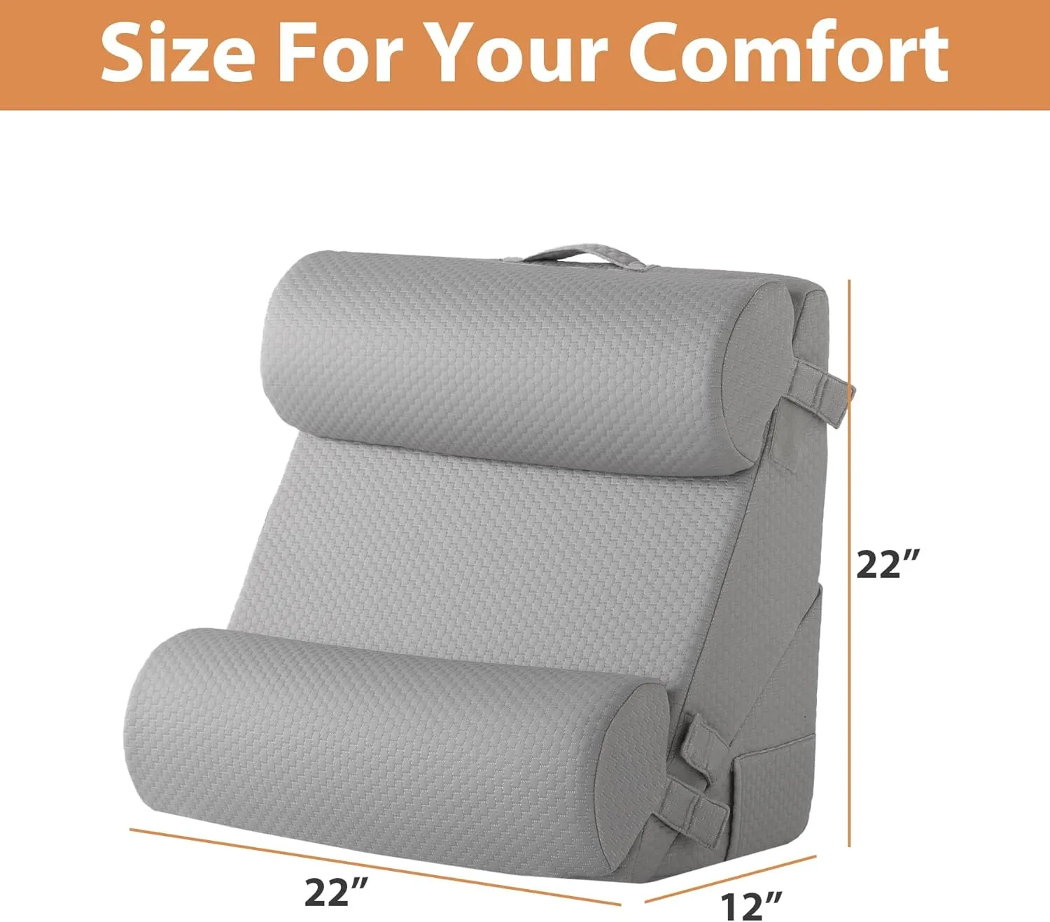 Orthopedic Bed Wedge Pillow Set 4Pcs, Adjustable Memory Foam Wedges Pillow, Pillow Wedge for Post Surgery, Back Pain Relief, Acid Reflux, Snoring, GERD, Grey