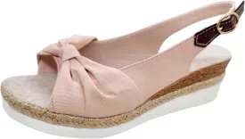 Orthopedic Sandals for Women, Women Walking Slip On Wedge Sandals Summer Dressy Open Toe Ankle Strap Platform Beach Shoes Fashion Slingback Espadrille Bowknot Casual Shoes