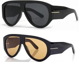OSAGAMA Trendy Retro Oversized Aviator Sunglasses for Women Men 70s Luxury Designer Thick Classic Sun Glasses