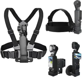 Osmo Pocket 3 Chest Mount Head Strap Backpack Clip Magnetic Mount Compatible with DJI Osmo Pocket 3, Quick-Release Magnetic Bracket, Adjustable Camera Strap for Vlogging, Osmo Pocket 3 Accessories Kit