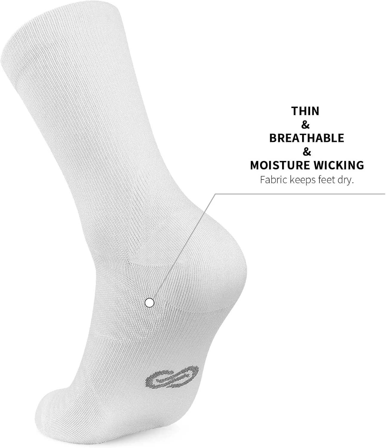 PAPLUS Compression Athletic Crew Socks (6 Pairs) for Men & Women