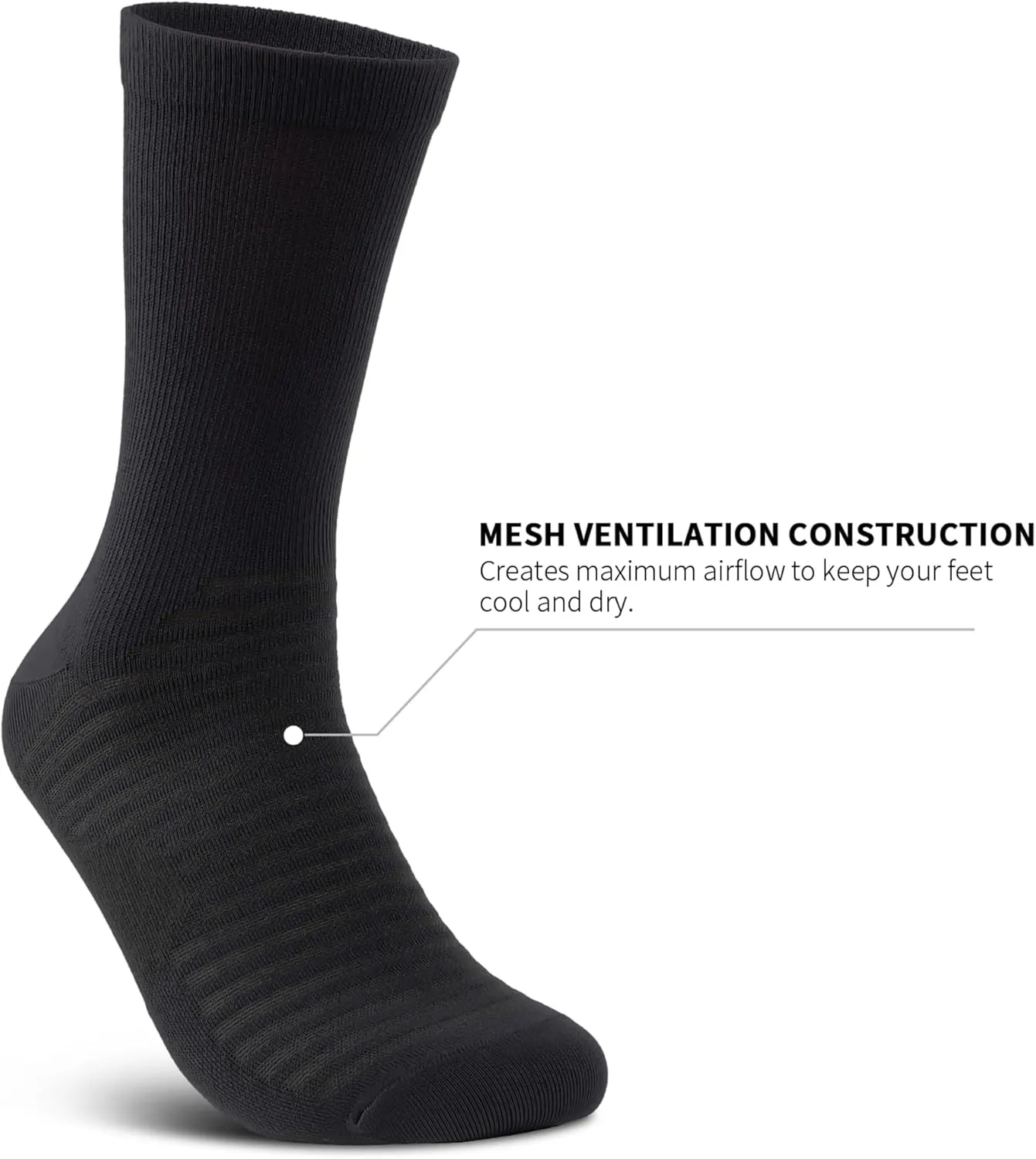 PAPLUS Compression Athletic Crew Socks (6 Pairs) for Men & Women