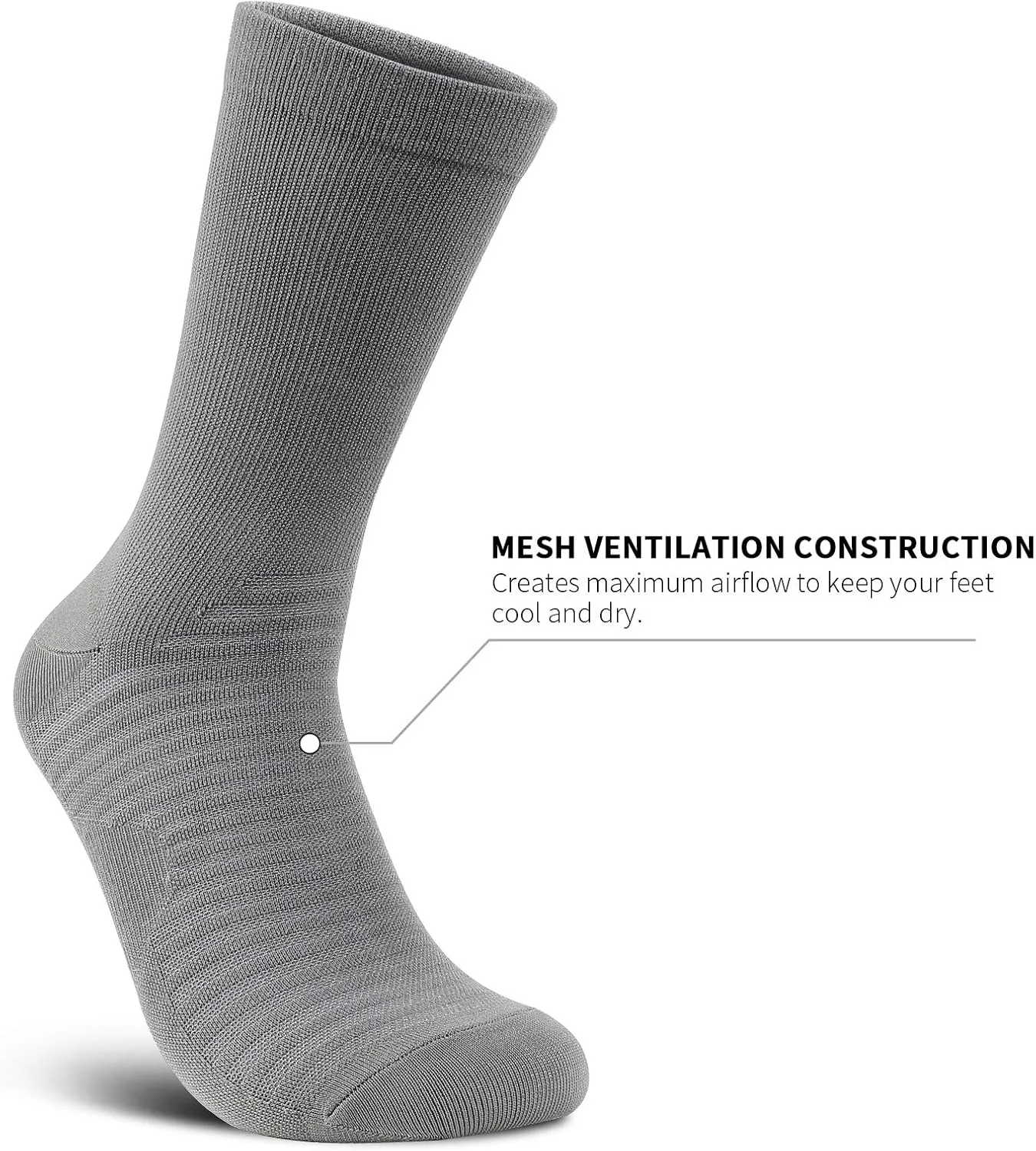 PAPLUS Compression Athletic Crew Socks (6 Pairs) for Men & Women