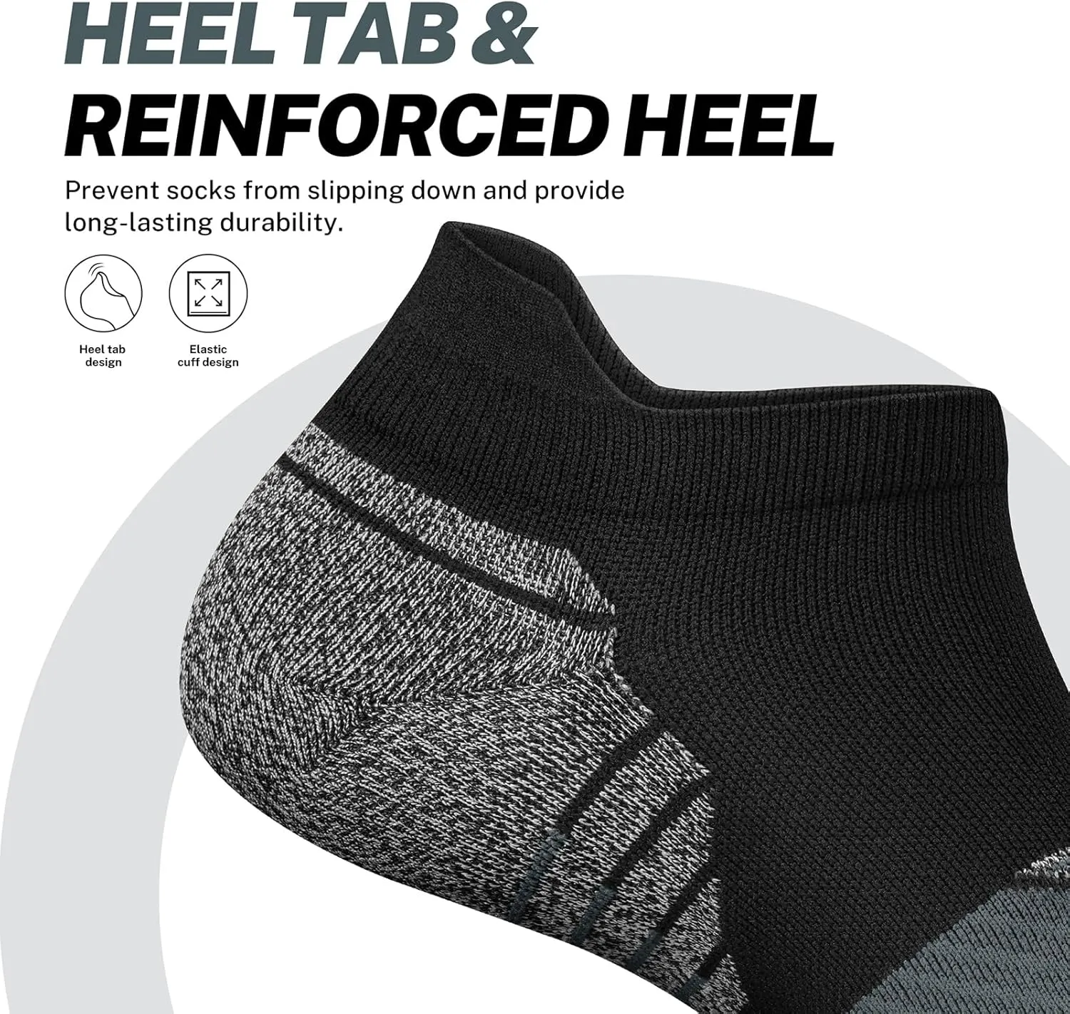 PAPLUS Compression Running Socks Women (6 Pairs), Ankle Athletic Socks Low Cut with Arch Support