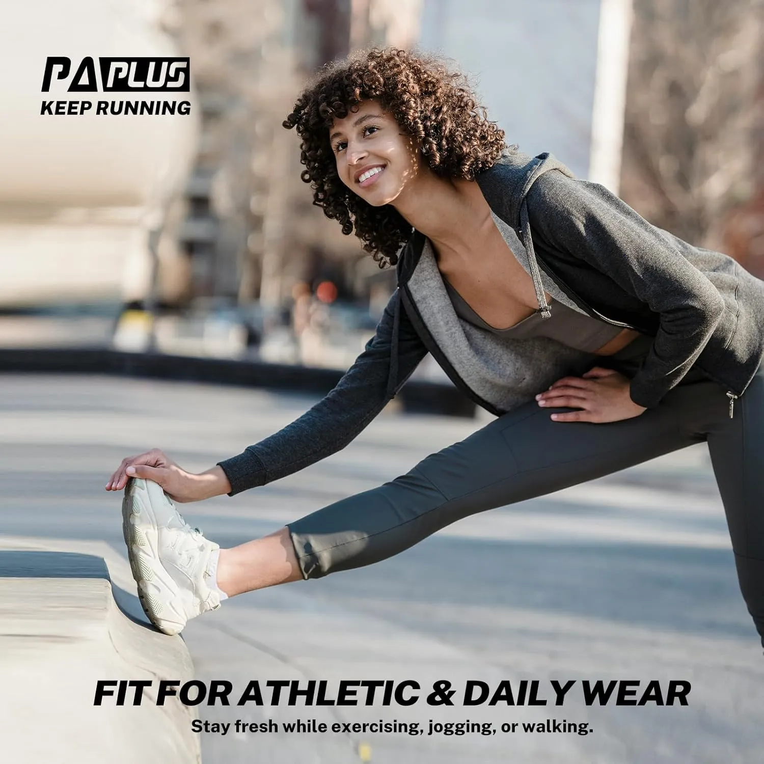 PAPLUS Compression Running Socks Women (6 Pairs), Ankle Athletic Socks Low Cut with Arch Support