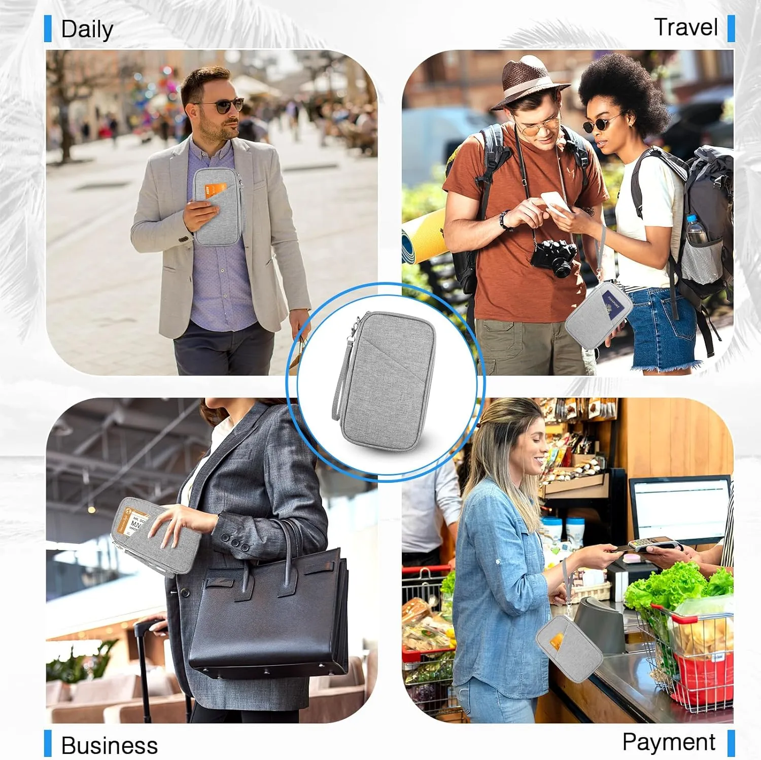 Passport Holder Family RFID Travel Document Organizer for Women Waterproof Passport Wallet Men Portable Case for Cards