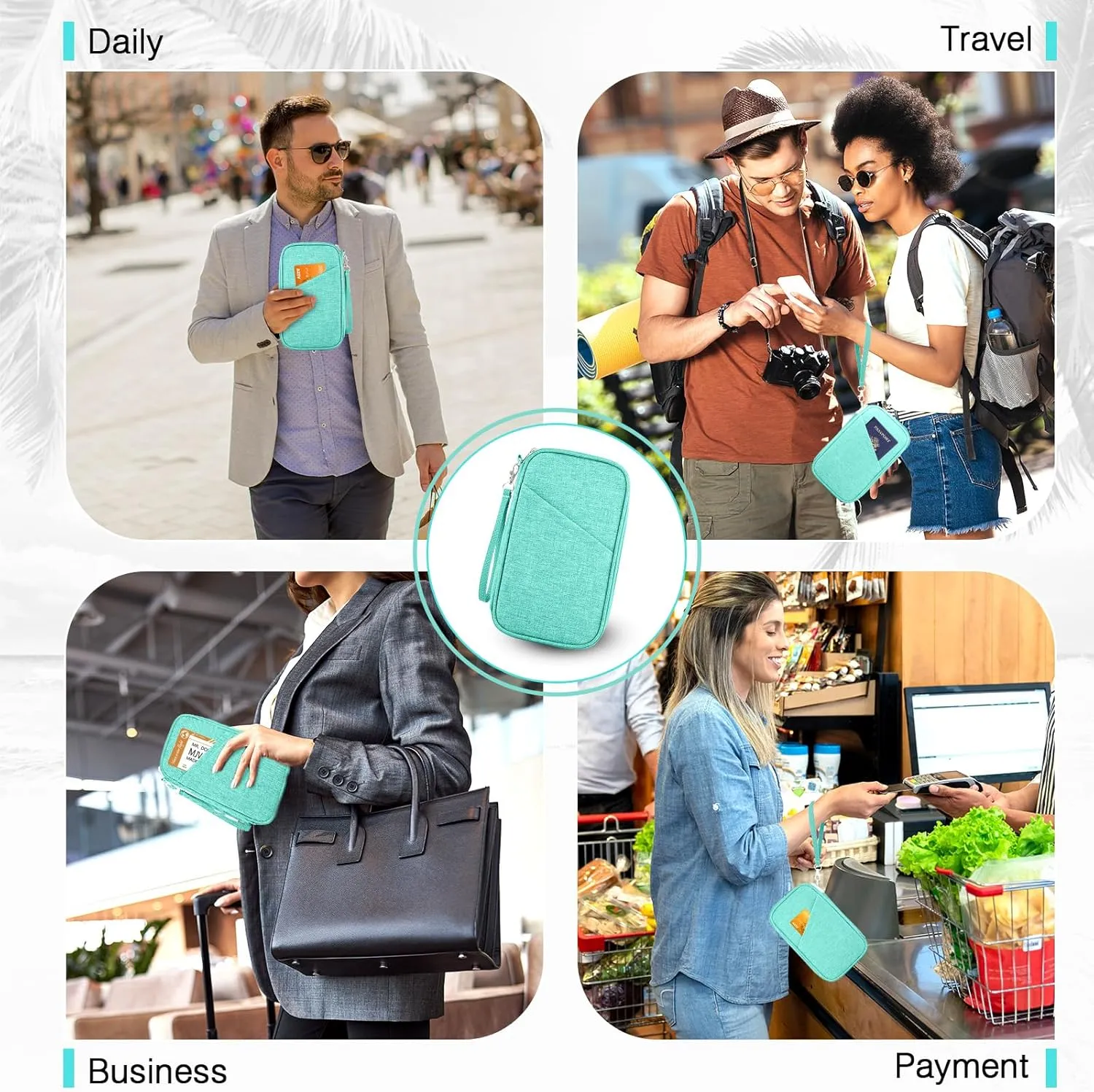 Passport Holder Family RFID Travel Document Organizer for Women Waterproof Passport Wallet Men Portable Case for Cards