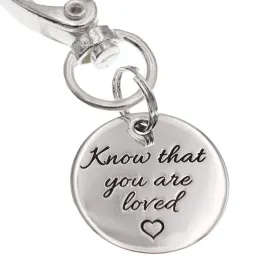 Personalized Keychain, Custom Engraved Message Minimalist .925 Sterling Silver Keyring, Valentines Anniversary Wedding Gift for Him or Her