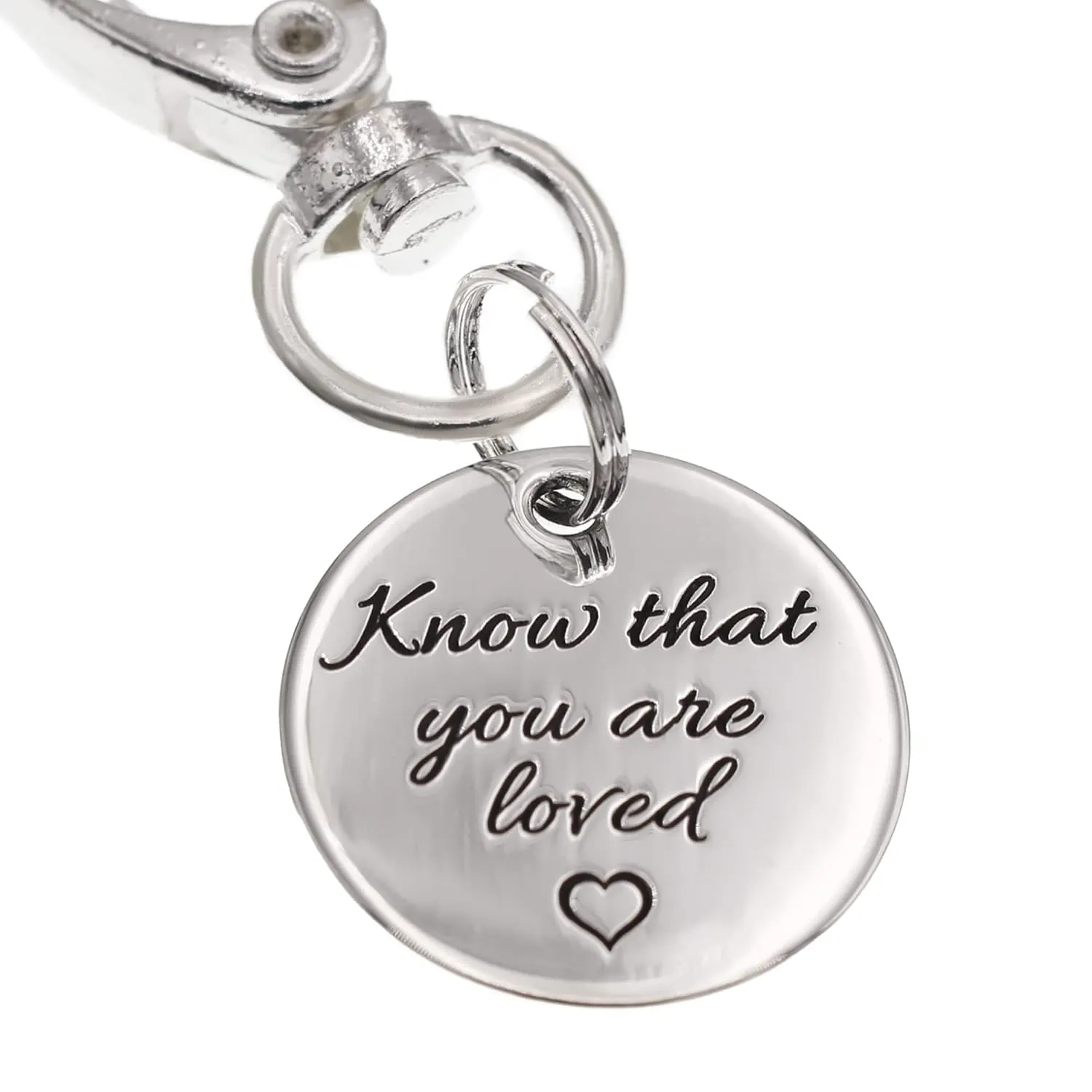 Personalized Keychain, Custom Engraved Message Minimalist .925 Sterling Silver Keyring, Valentines Anniversary Wedding Gift for Him or Her