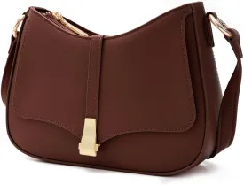 Prettyzys Crescent Shoulder Bag for Women, Vintage Retro Vegan Leather Clutch Tote Handbags Crossbody Bags Handbag for Women