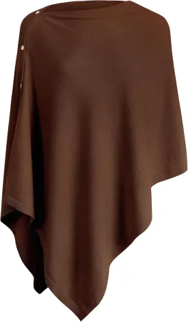 PULI Women's Versatile Knitted Shawls Scarf Poncho Sweater with Buttons Lightweight Spring Summer Fall Wraps