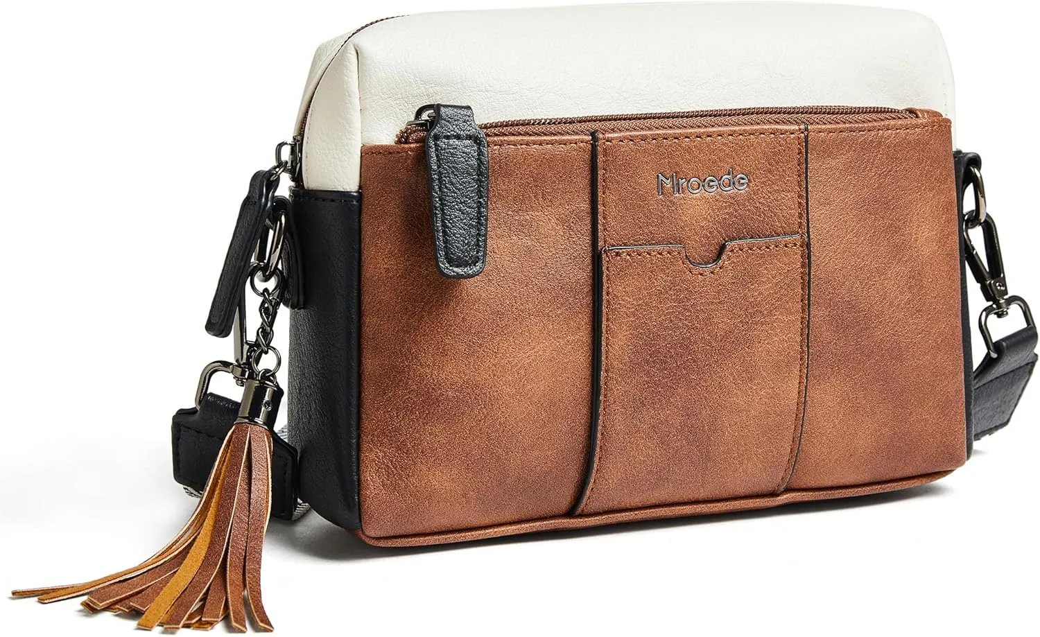 Quilted Crossbody Bags for Women 3-Pockets Crossbody Purses Vegan Leather Shoulder Handbags with Wide Strap