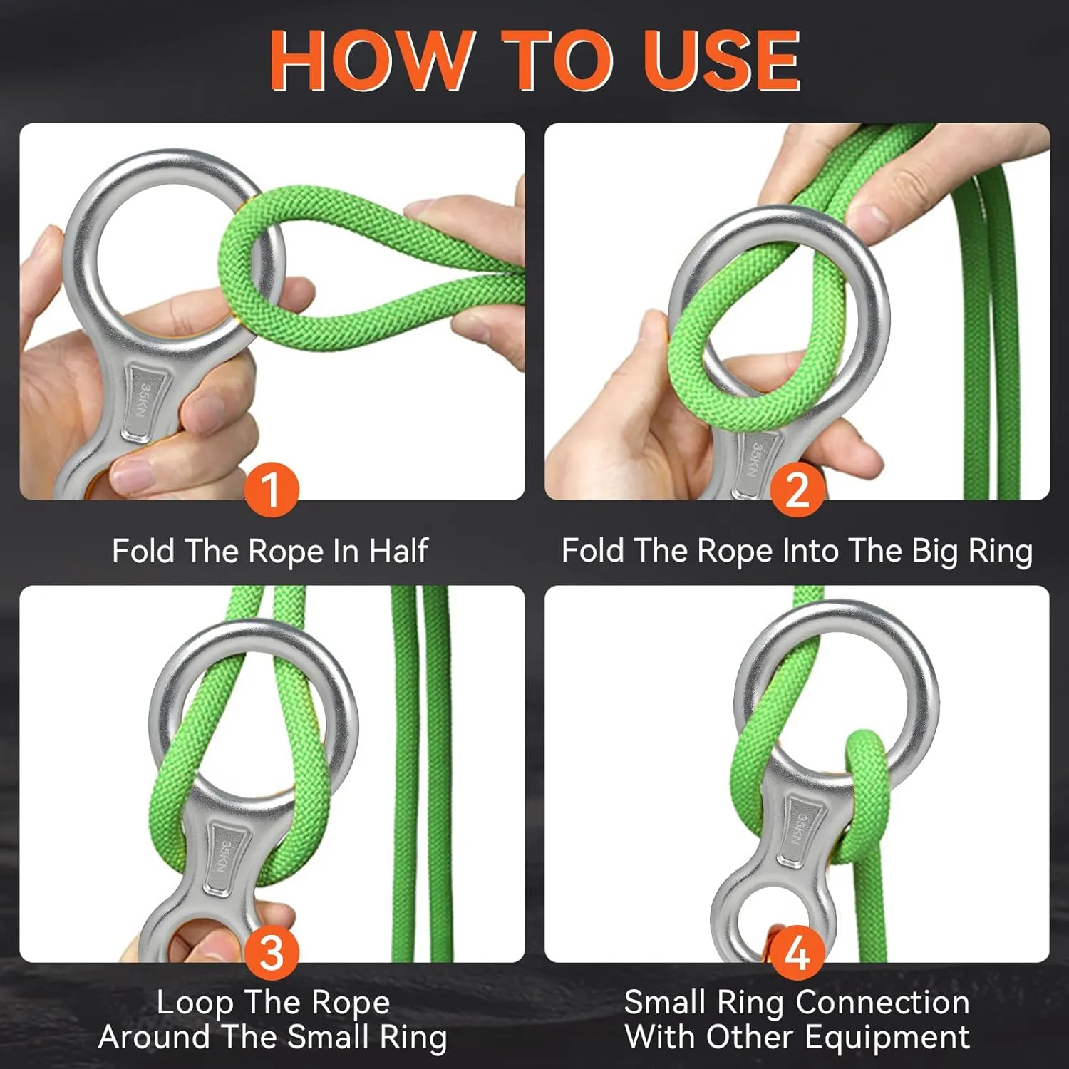 Rescue Figure 8 Descender Climbing Gear Downhill Equipment 35KN/3500kg 7075 Aluminum Alloy Rigging Plate for Climbing Belaying and Rappeling Device