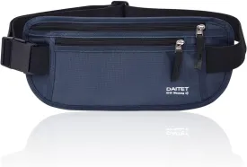 RFID Blocking Money Belt for Men Women, Slim Fanny Pack for TravelRunning,Conceal Waist Wallet for Passport Holder,Phone,Cash(Black Dark Blue)