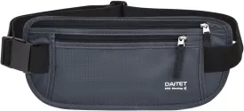 RFID Blocking Money Belt for Men Women, Slim Fanny Pack for TravelRunning,Conceal Waist Wallet for Passport Holder,Phone,Cash(Black Dark Grey)