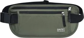 RFID Blocking Money Belt for Men Women, Slim Fanny Pack for TravelRunning,Conceal Waist Wallet for Passport Holder,Phone,Cash(Black Dark Olive Green)