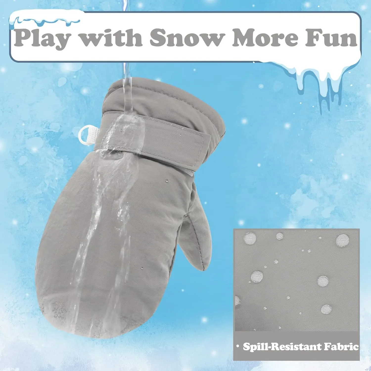Sarfel Waterproof Toddler Mittens - Snow Gloves for Boys and Girls - Baby Winter Gloves