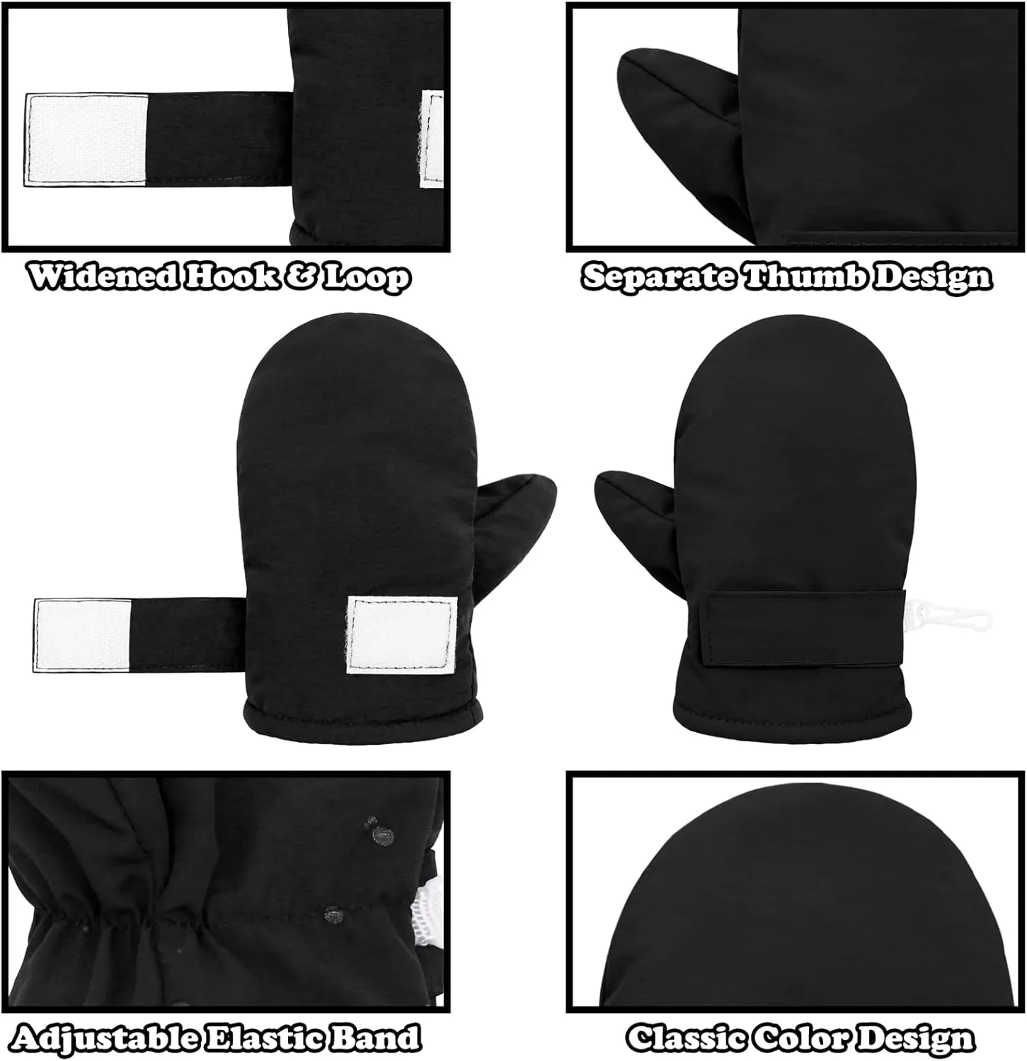 Sarfel Waterproof Toddler Mittens - Snow Gloves for Boys and Girls - Baby Winter Gloves
