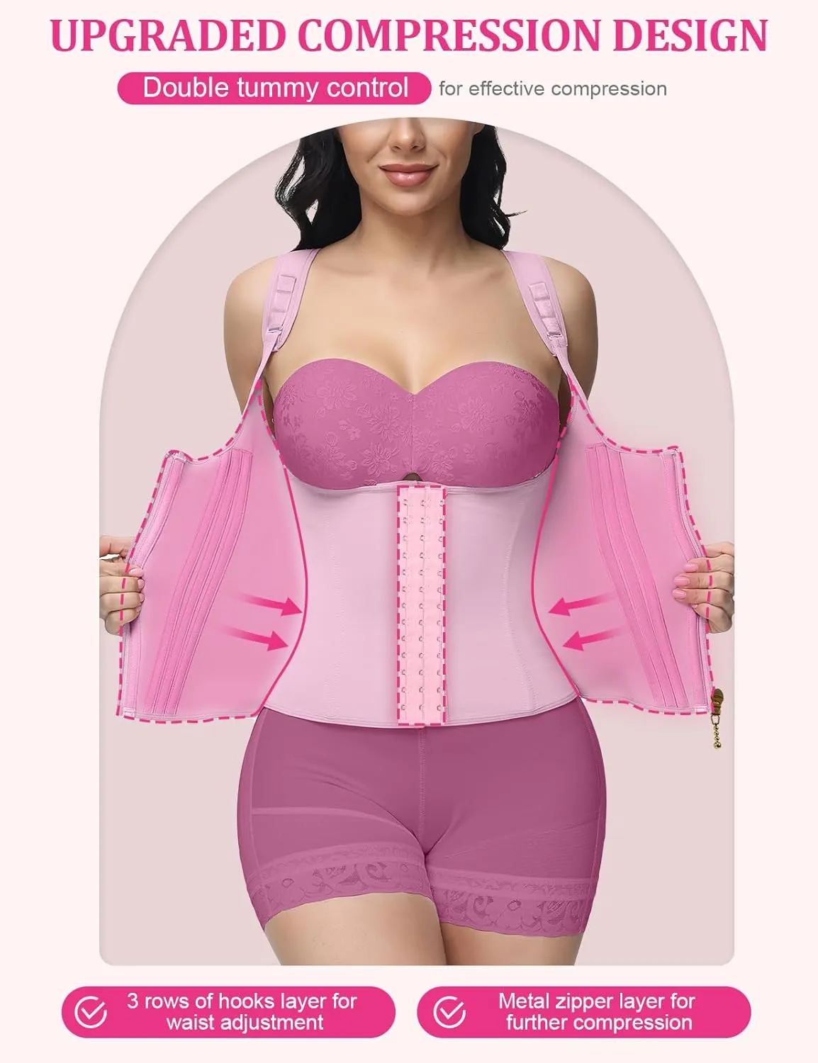 SHAPSHE Waist Trainer for Women, Tummy Control Sports Girdle, Workout Body Shaper with Adjustable Shoulder Strap