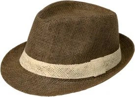 Short Brim Straw Fedora Hat Sun Protection Panama Hat Packable Jazz Beach Cap Roll Up Trilby Cap for Men Women