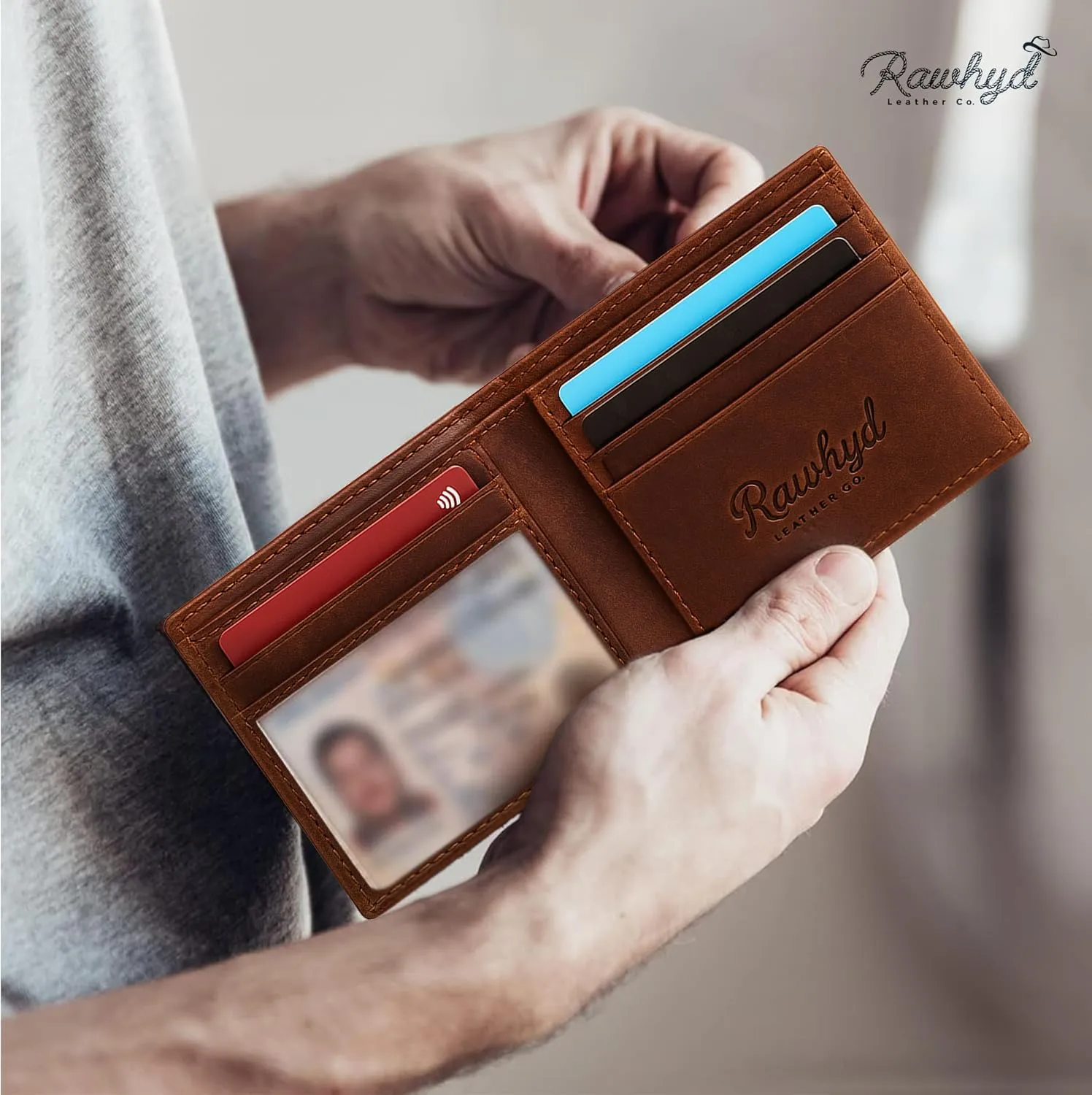 Shotgun Shell Hunting Wallet - Full-Grain Leather Wallets for Men - RFID Blocking Wallet ?C Western Wallets for Men w/ 7 Card Slots ?C Slim & Durable Mens Western Wallet - Great Hunting Gifts for Men