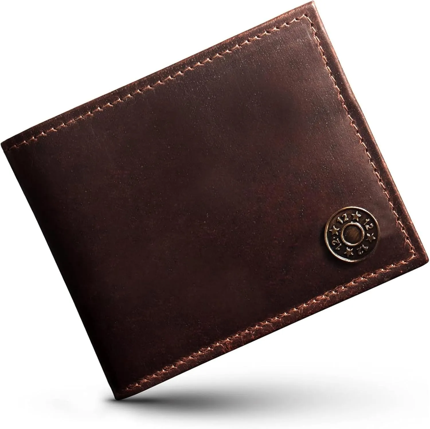 Shotgun Shell Hunting Wallet - Full-Grain Leather Wallets for Men - RFID Blocking Wallet ?C Western Wallets for Men w/ 7 Card Slots ?C Slim & Durable Mens Western Wallet - Great Hunting Gifts for Men