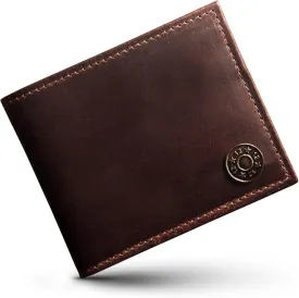 Shotgun Shell Hunting Wallet - Full-Grain Leather Wallets for Men - RFID Blocking Wallet ?C Western Wallets for Men w/ 7 Card Slots ?C Slim & Durable Mens Western Wallet - Great Hunting Gifts for Men