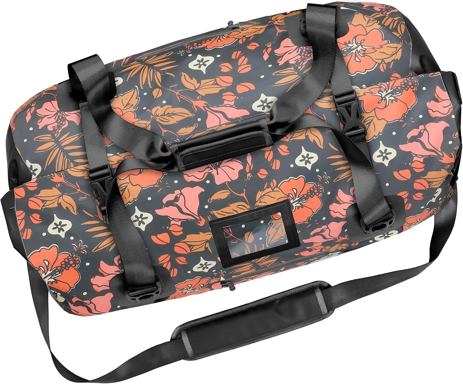 Skog  Kust Duffelsak Heavy Duty Waterproof Duffel - Gear Bag for Sports, Travel, & More - 60L Hibiscus
