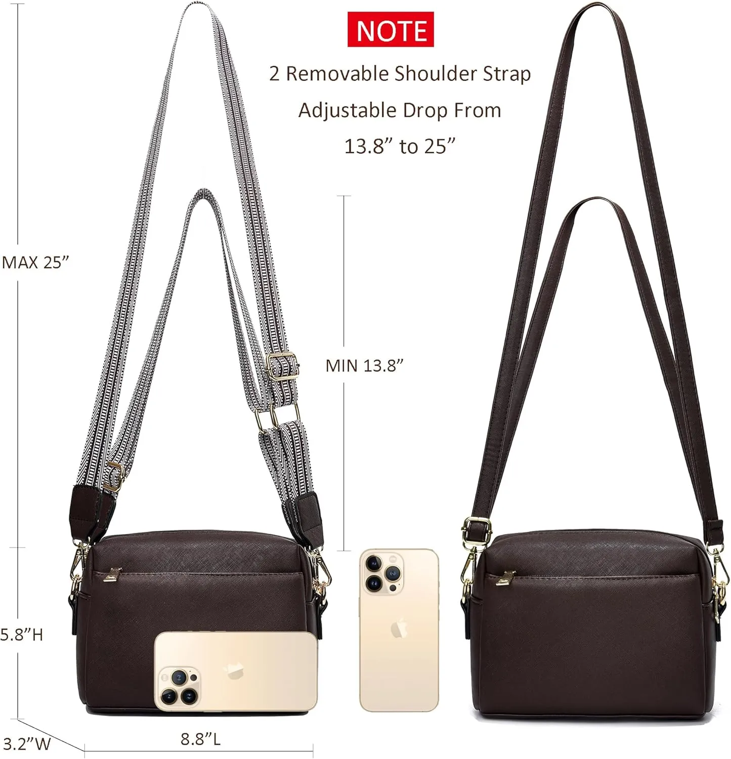Small Crossbody Bags for Women Vegan Leather Purses Women's Shoulder Handbags Wallet Satchel Cross Body Purse