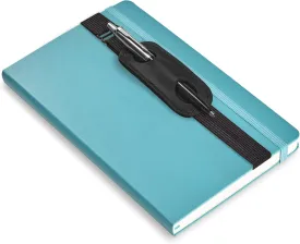 Small Leather Adjustable Pen Holder for Journals, Notebooks, Planners, Books, Pencil Sleeve Case Pouch (Black)