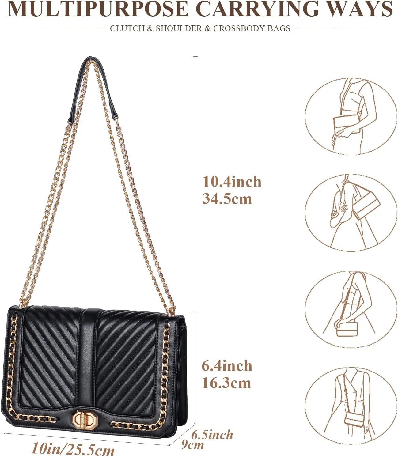 Small Quilted Crossbody Bag for Women Vegan Leather Trendy Shoulder Bag Cute Designer Phone Wallet Clutch Purse