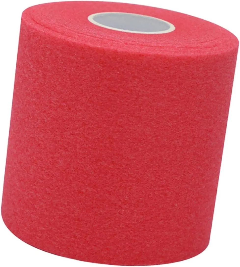 Soft Foam Underwrap, Pre Breathable Single Roll Headband Shoulder Wrap Non for Wrists Sports Basketball Volleyball, Red